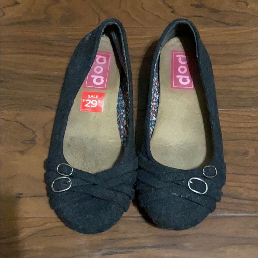Dark grey almost black “Nelly” flats